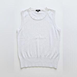 Premise White Sleeveless Knit Top Size L Minimalist Workwear Basic.